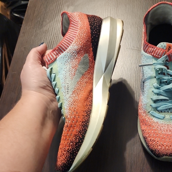 Brooks Women's Athletic Shoes - Coral and Light Blue - Picture 2 of 8